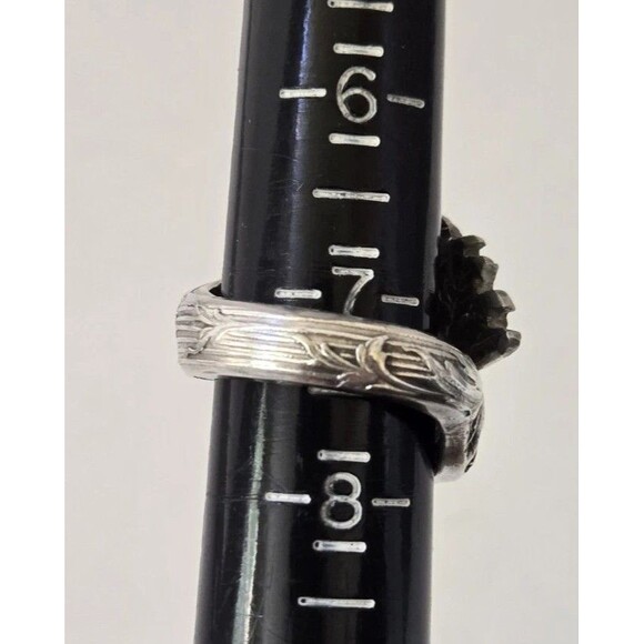 Vintage 1881 Rogers A1 Sterling Silver large Flower Spoon Ring Adjustable Sz:7.5 - Picture 10 of 12